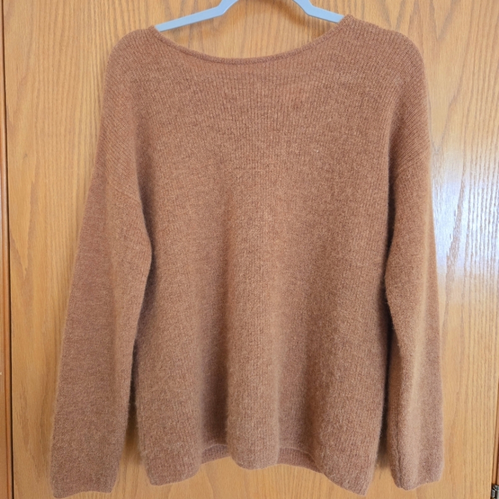 Sezane Cozy Button-Front Cardigan in Warm Brown - Picture 2 of 7